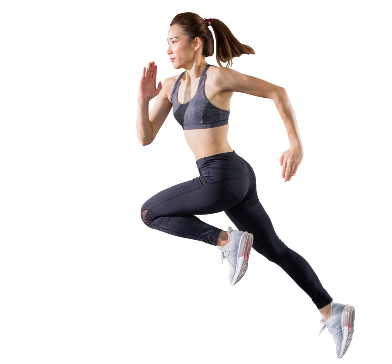 Woman in running pose